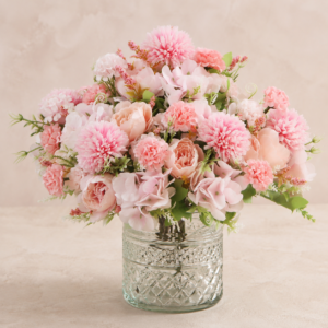 7-Head European Artificial Peony Bouquet | Finished Faux Silk Floral Arrangement