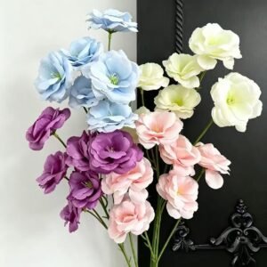 6-Piece Artificial Gardenia Flower Spray Set | Lifelike Silk Gardenia Stems for Wedding Aisle Runner, Hotel & Home Table Decor