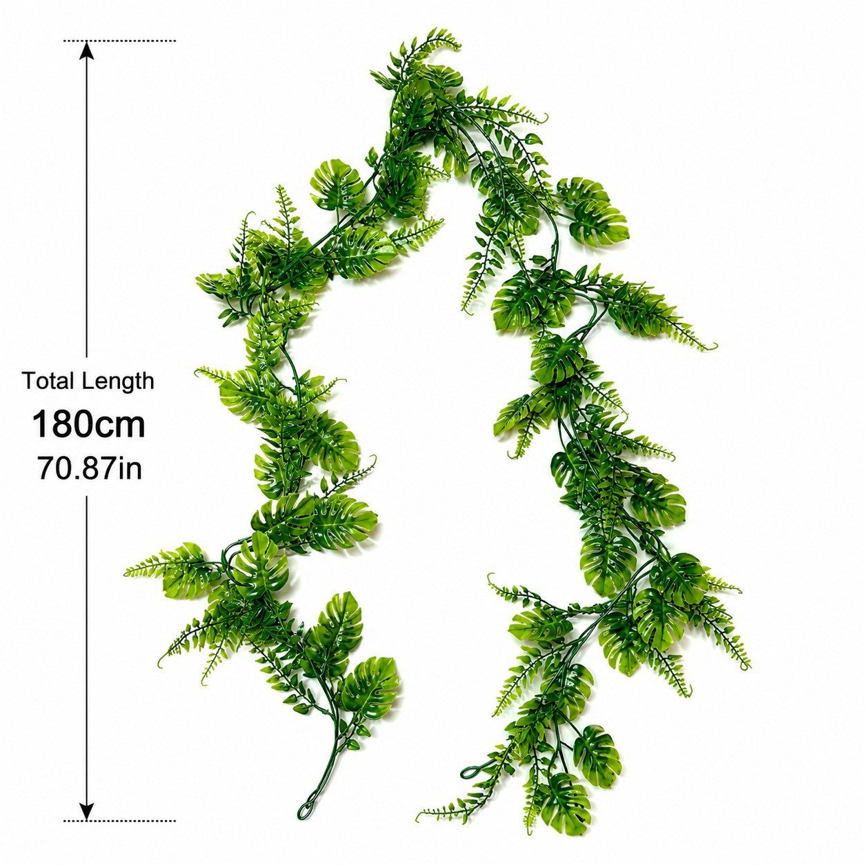 Wholesale Artificial Monstera & Fern Hanging Vines | Faux Persian Grass Wall Rattan
