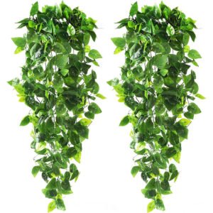 Artificial Hanging Monstera & Fern Vines | Faux Persian Grass Rattan for Wall Decor
