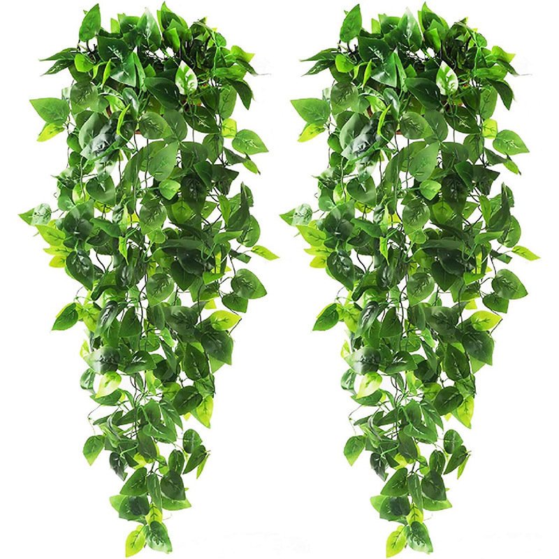 Artificial Hanging Monstera & Fern Vines | Faux Persian Grass Rattan for Wall Decor