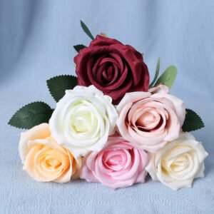 Single-Branch Artificial Rose Stem | Lifelike Silk Rose Flower for Valentine's Day Gifts, Table Centerpieces & Party Decor